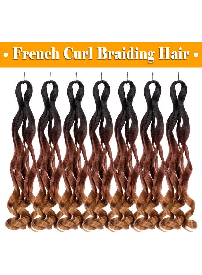 كولورفول كوين تجديل الشعر الفرنسي المجعد 7 حزم 22 بوصة تجديل الشعر أومبير نطاط فضفاض موجة الكروشيه الضفائر للنساء الإسبانية مجعد ينتهي الشعر الاصطناعية (7 حزم 1B / 33/30) - Image 4