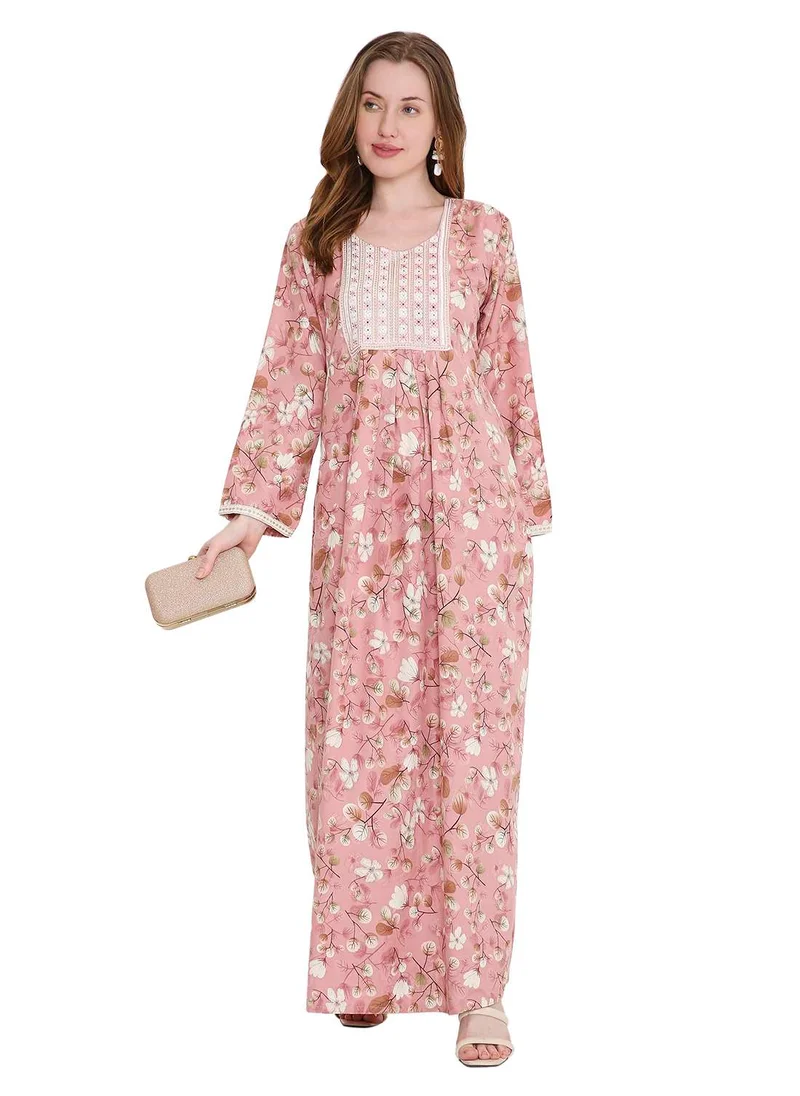 هانا آند سارا refined long viscose farasha with stunning thread embroidery arabic kaftan jalabiya dress