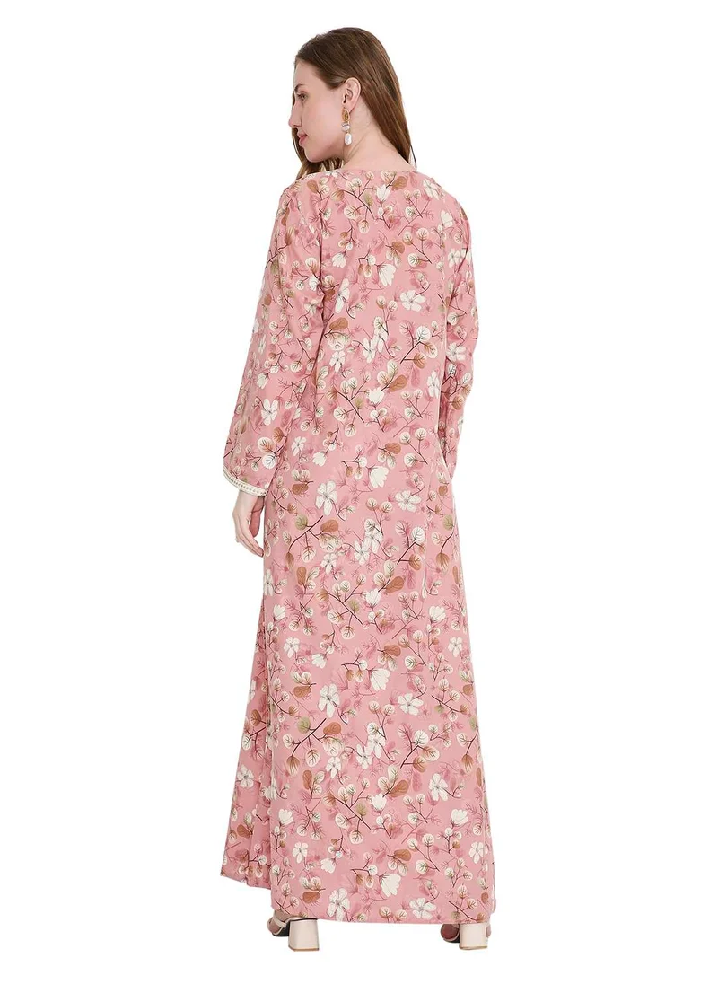 هانا آند سارا refined long viscose farasha with stunning thread embroidery arabic kaftan jalabiya dress