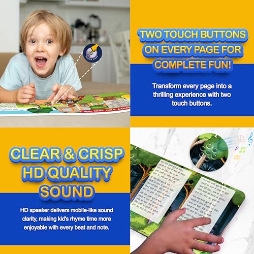 Kiddale Sing-Along Rhymes Sound Book | 28 Interactive Buttons with Popular English Rhymes & Sound Effects | HD Audio, Colorful Pages, Toddler-Safe | Ideal Gift for Ages 1–4 - Image 5
