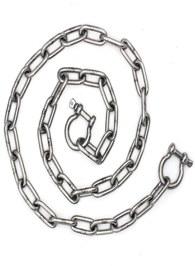 BALAVA Anchor Chain,316 Stainless Steel Anchor Chain,1/4in x4ft Anchor Chain for Boat,Boat Anchor Chain with 2 Pcs 5/16" Anti-Off Shackles,Marine Grade Anchor Chain for Different Boat Anchors - Image 1
