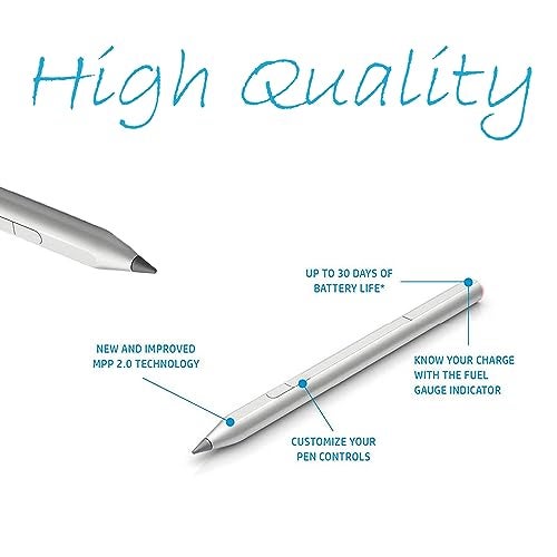 CaoXiong Rechargeable MPP 20 Tilt Pen for HP Rechargeable MPP 20 Tilt Pen for HP Envy X360 Pavilion X360 Specter X360 Spectre X2 Envy X24096 Pressure and PalmRejection Silvery3J122AA - Image 3