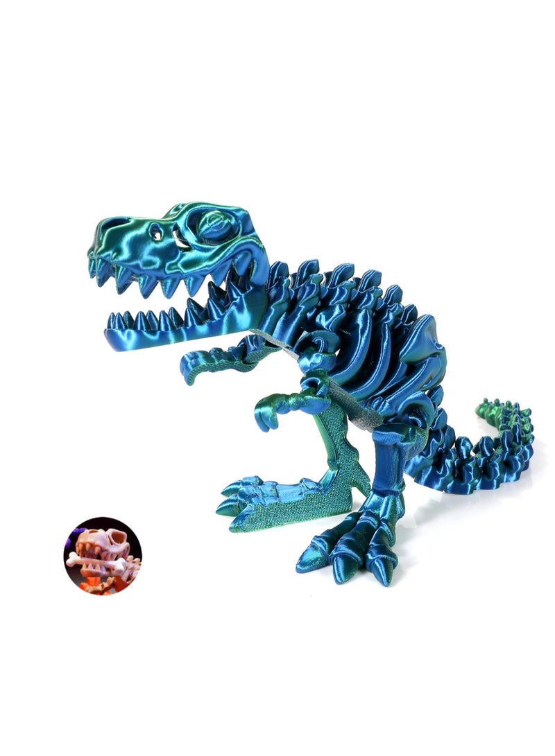 3D Tyrannosaurus Rex Dinosaur Skeleton Ornament Handmade Crafts Green - Image 1