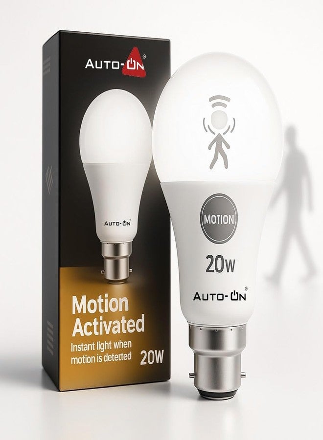 Auto-ON Motion Sensor LED Bulb (20W) (Automatic ON/OFF) (Works both during Day/Night) (Only Motion Sensing)-Surge Protector-(One Year Warranty) - Cool White- Pack of 1 - Image 1