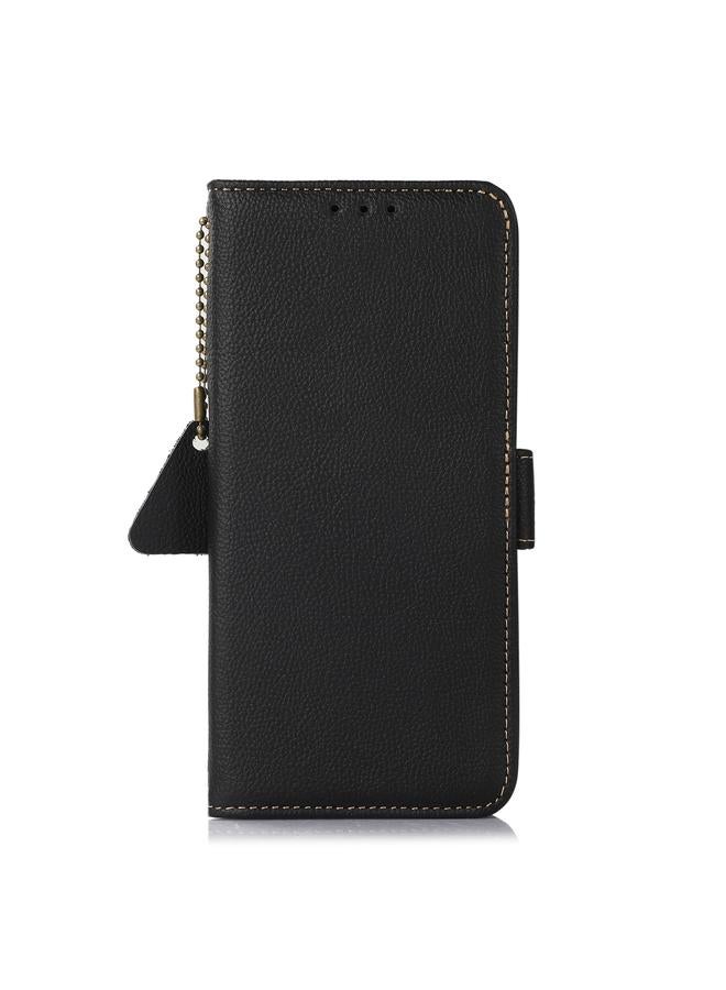 اس-توب جراب لهاتف Samsung Galaxy M35 بمغناطيس جانبي من الجلد الأصلي بتقنية RFID من TJ - Image 3