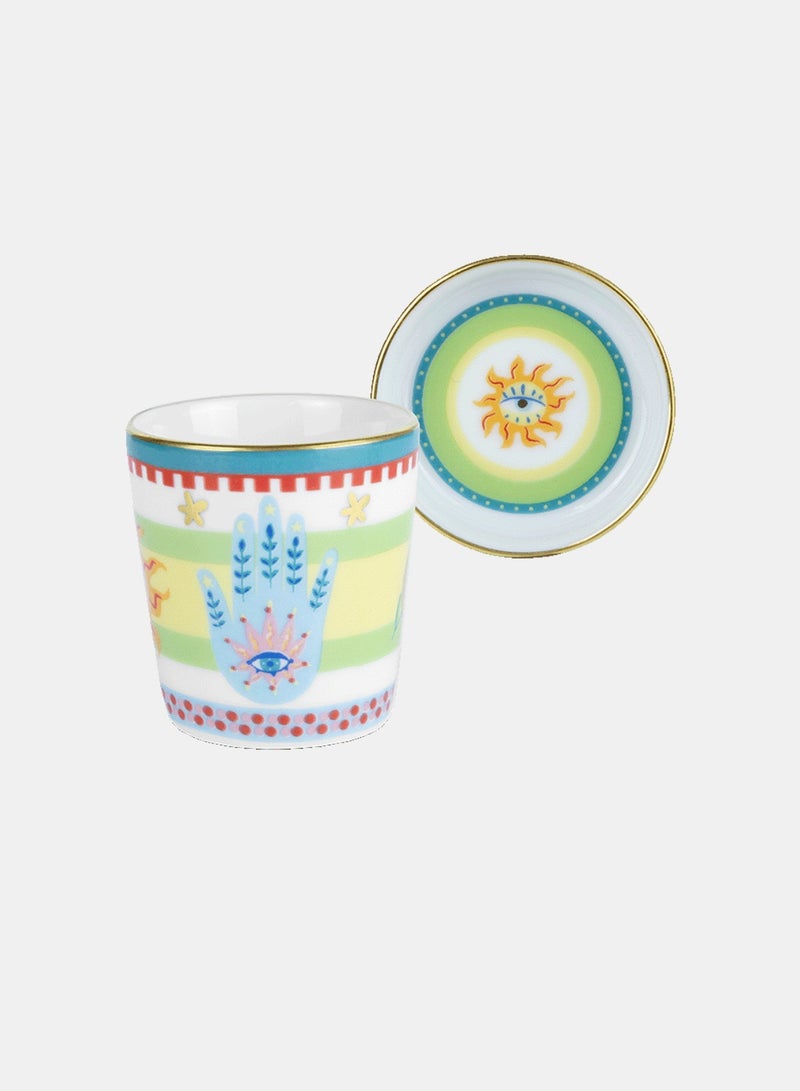 Baci milano Mamma Mia Espresso Cup with Lid/Saucer "Hand" – 5.5x7 cm  - Image 1