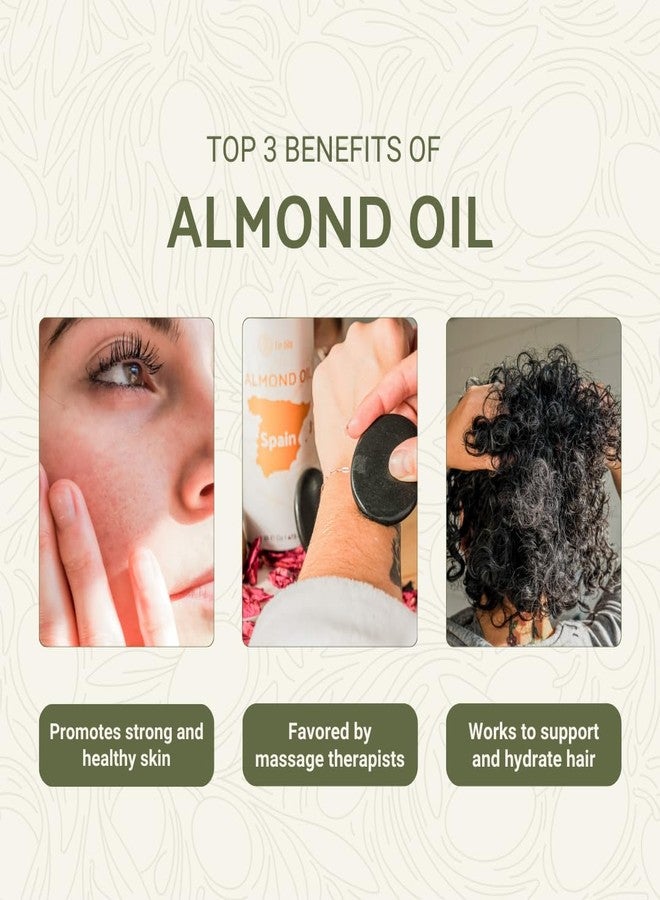 Nature Packaged Sweet Almond Oil (16 oz) - for Skin and Hair - Carrier Oil for Essential Oils Mixing - From EIR Oils' Farm in Mallorca, Spain - 2 Packs - Image 2