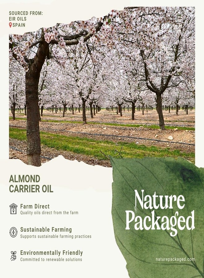 Nature Packaged Sweet Almond Oil (16 oz) - for Skin and Hair - Carrier Oil for Essential Oils Mixing - From EIR Oils' Farm in Mallorca, Spain - 2 Packs - Image 3