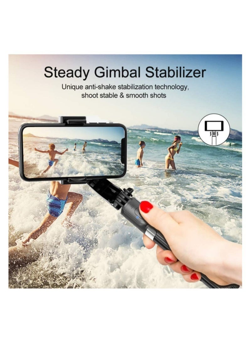 ELTRAZONE Selfie Stick Gimbal Stabilizer,  360° Rotation Tripod with Wireless Remote, Portable Phone Holder, Auto Balance 1-Axis Gimbal for Smartphones Tiktok Vlog Youtuber Live Video Record - Image 2