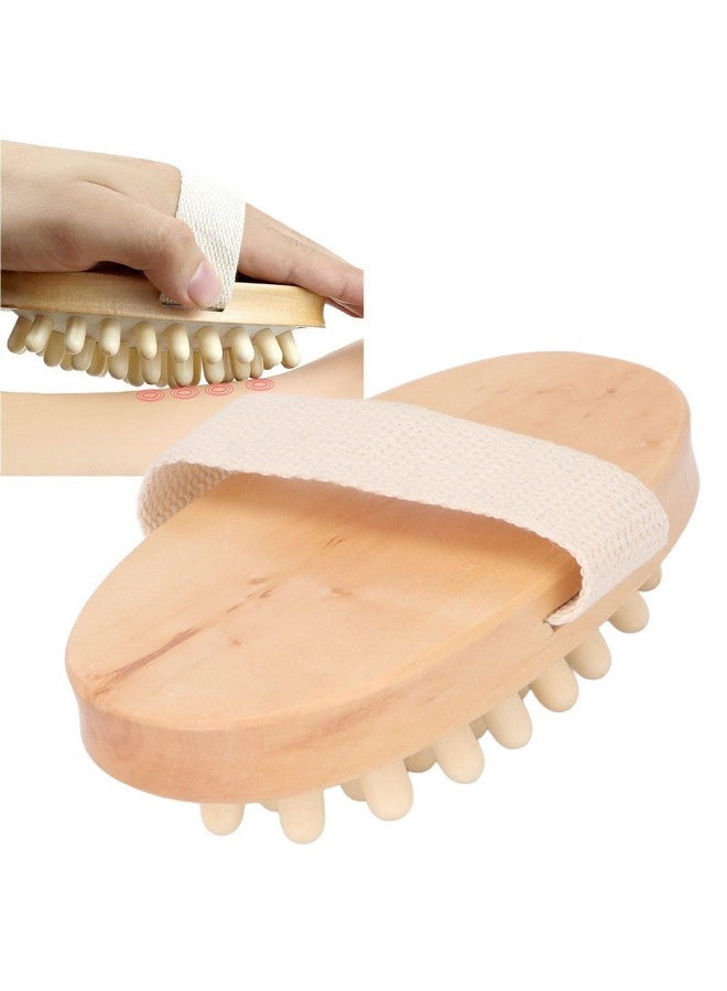 YOSOO Gasbag Massage Brush Wood Massage Body Brush Soothing Lymphatic Drainage Hand Drying Body Gasbag Brush Peeling Brush With Soft Massage Nodules Shower Brush Body Scrubber - Image 1