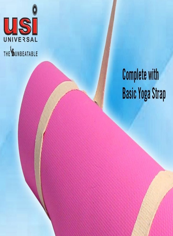 USI UNIVERSAL Yoga Mat, 60cmx183cm Yoga Mat, Dense Foam, Non-slip, Durable, Light Weight 4 mm Yoga Mat For Men & Women, High Density Anti-Tear Exercise Yoga Mat with Carrying Strap - Image 3