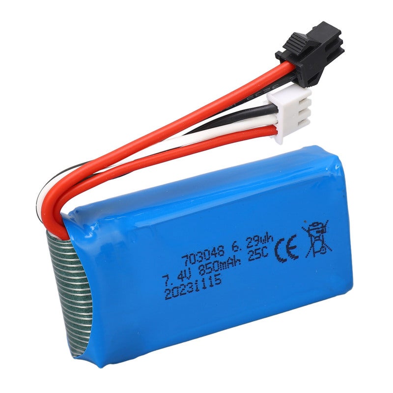 7.4V 850mAh Lithium Battery with SM Black Plug for WLtoys V912 - Lightweight Portable Design - RC Airplane Replacement Battery for RC Toy Vehicles - Image 4