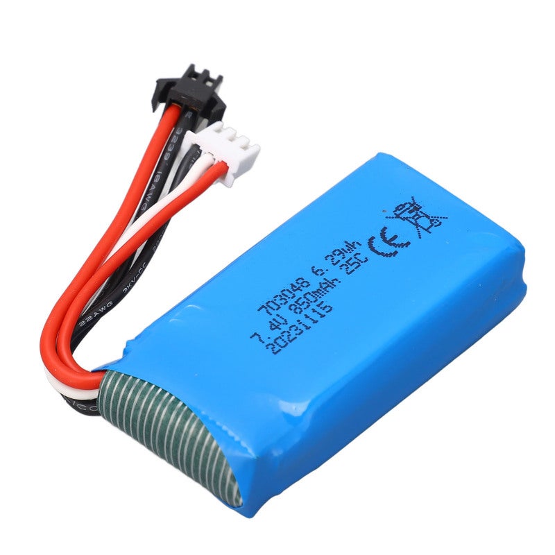 7.4V 850mAh Lithium Battery with SM Black Plug for WLtoys V912 - Lightweight Portable Design - RC Airplane Replacement Battery for RC Toy Vehicles - Image 3