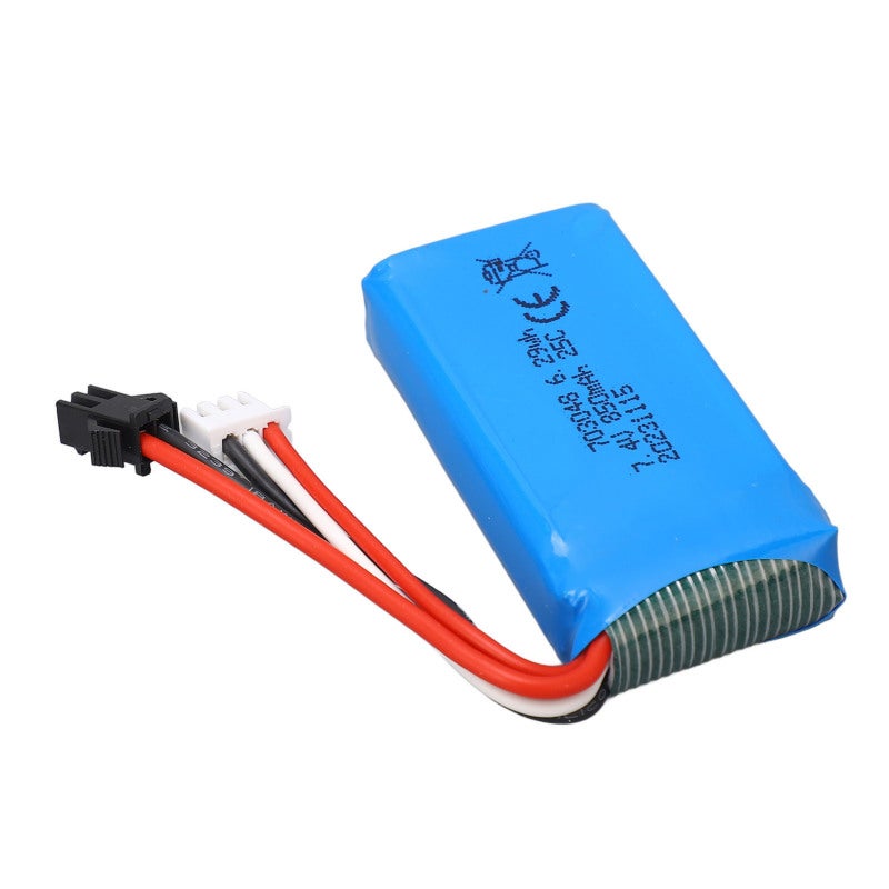 7.4V 850mAh Lithium Battery with SM Black Plug for WLtoys V912 - Lightweight Portable Design - RC Airplane Replacement Battery for RC Toy Vehicles - Image 2