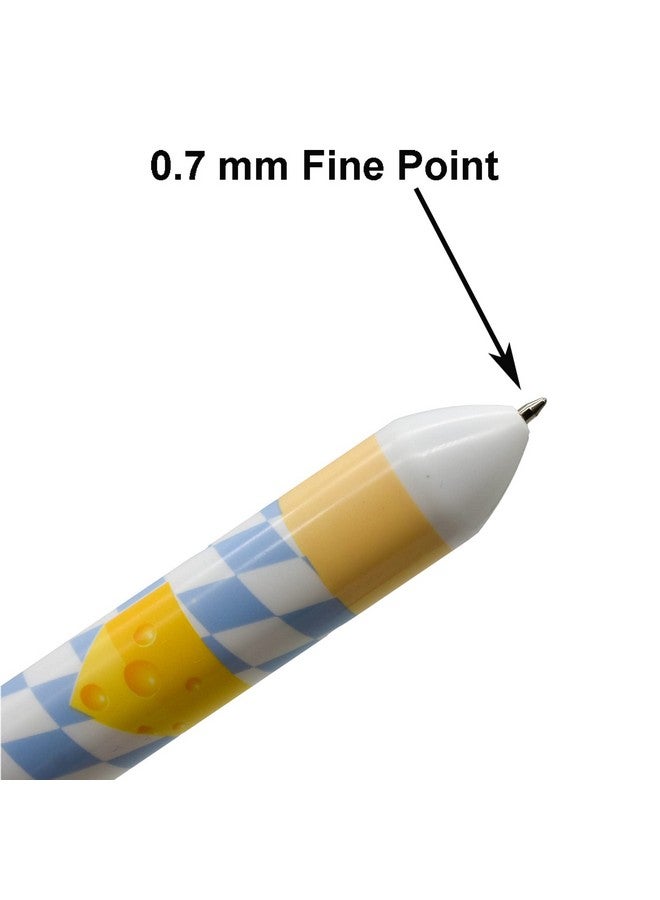 Maydahui 12 Pcs 10 In 1 Shuttle Pens Retractable Multicolor Ballpoint Pen 10 Color Pens Hamburger Coke Ice Cream Bread Pizza French Fries Food Style For School Home Office - Image 4