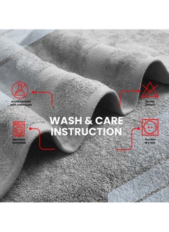 Infinitee Xclusives Premium Bath Towels Set Pack of 4-100% Ring Spun Cotton Towels - Grey Bath Towels 68cm x 137cm - Soft Feel, Quick Dry, Highly Absorbent Durable Towels, Perfect for Daily Use by Infinitee Xclusives  - Image 4
