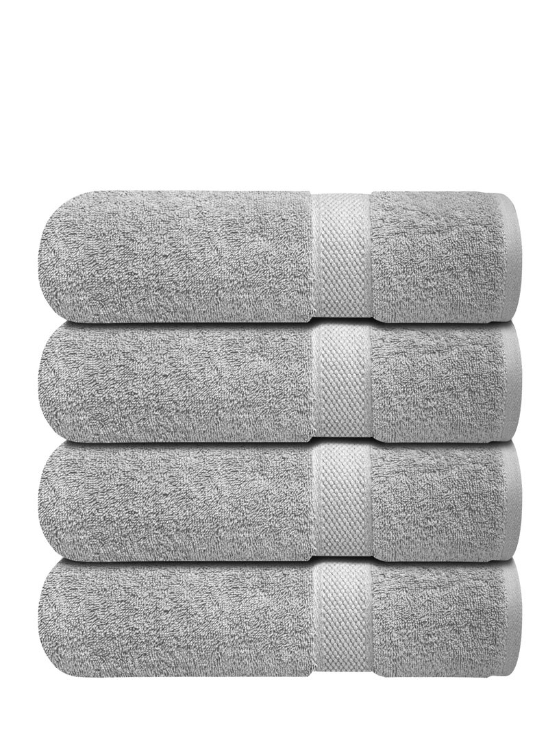 Infinitee Xclusives Premium Bath Towels Set Pack of 4-100% Ring Spun Cotton Towels - Grey Bath Towels 68cm x 137cm - Soft Feel, Quick Dry, Highly Absorbent Durable Towels, Perfect for Daily Use by Infinitee Xclusives  - Image 1
