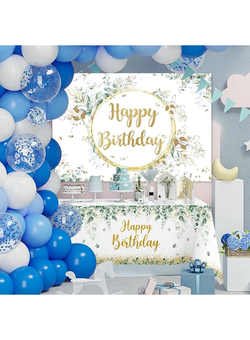 SYOSI Birthday Table Cloth, Party Table Cover with Happy Birthday Design for Table Decorations, Reusable Waterproof Tablecloth for Birthday Parties Events and Celebrations, 220 x 130 cm - Image 2