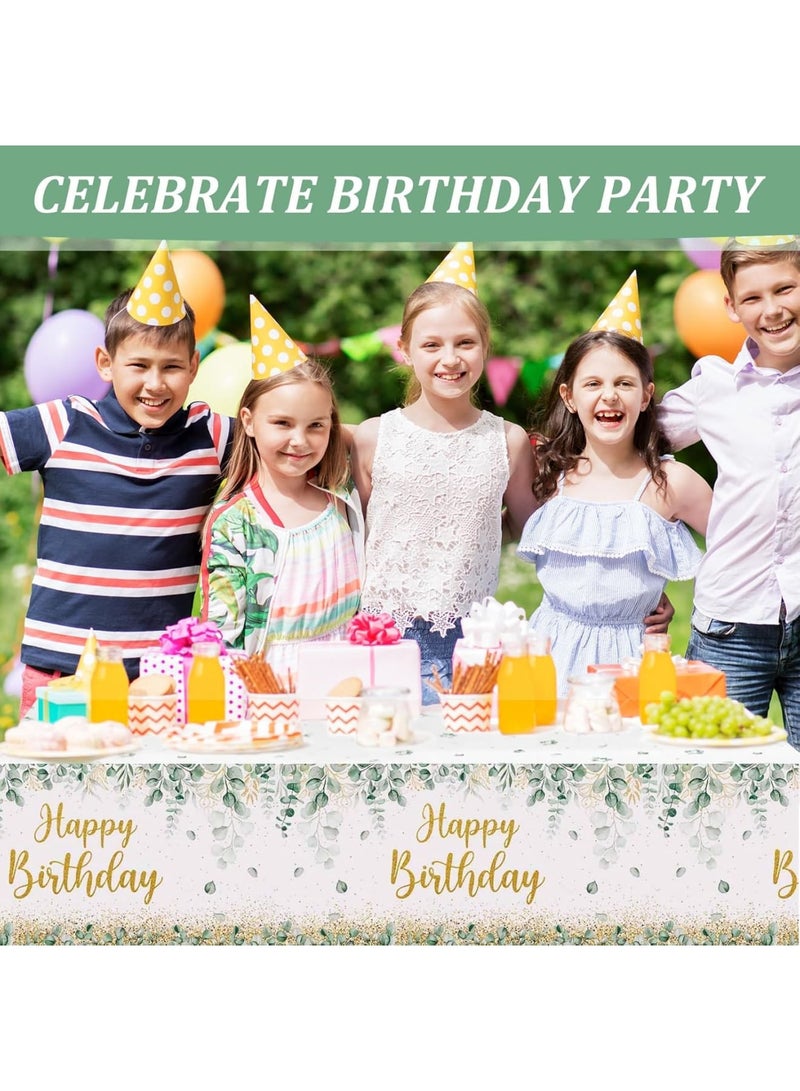 SYOSI Birthday Table Cloth, Party Table Cover with Happy Birthday Design for Table Decorations, Reusable Waterproof Tablecloth for Birthday Parties Events and Celebrations, 220 x 130 cm - Image 4