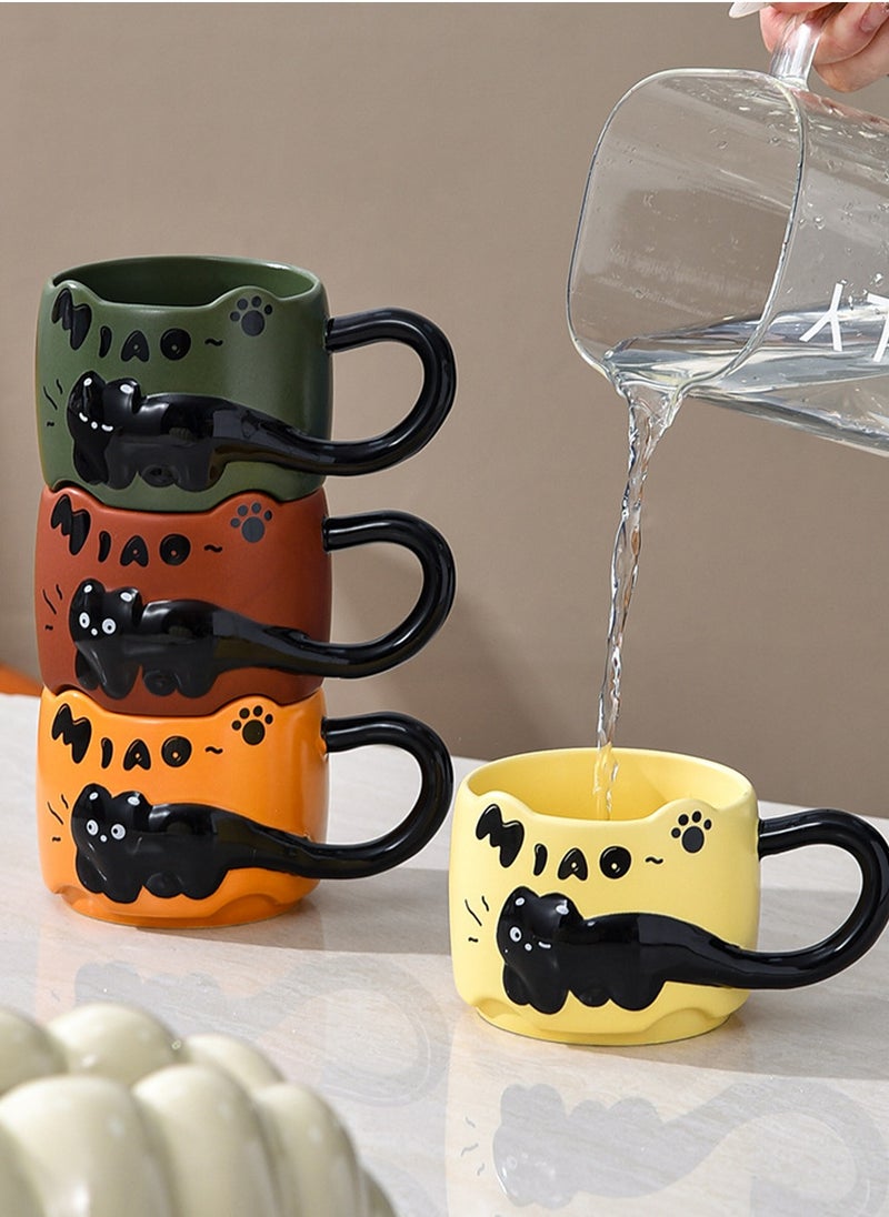 Ceramic Mug, Cute Little Black Cat, For Coffee Tea Cold Drinks, Microwave & Dishwasher Safe, 380Ml - Image 3