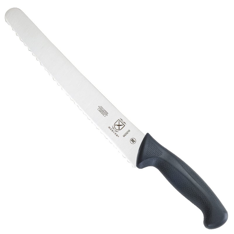 Mercer Culinary M23210 Millennia Black Handle, 10-Inch Wide Wavy Edge, Bread Knife - Image 1