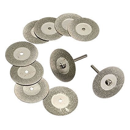 KROST TC667 10PCS Diamond Blade Set Aluminium 22 mm Mini Diamond Saw Blade with Connecting Shank for Dremel Drill Bit Rotary Tool (Silver, 12 Piece) - Image 4