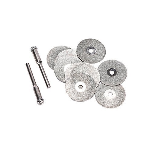 KROST TC667 10PCS Diamond Blade Set Aluminium 22 mm Mini Diamond Saw Blade with Connecting Shank for Dremel Drill Bit Rotary Tool (Silver, 12 Piece) - Image 3