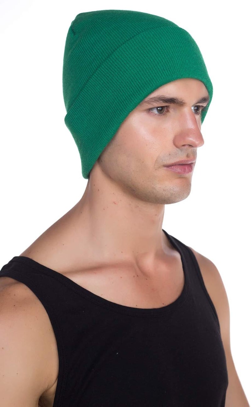 Top Level Beanie Men Women - Unisex Cuffed Plain Skull Knit Hat Cap - Image 2