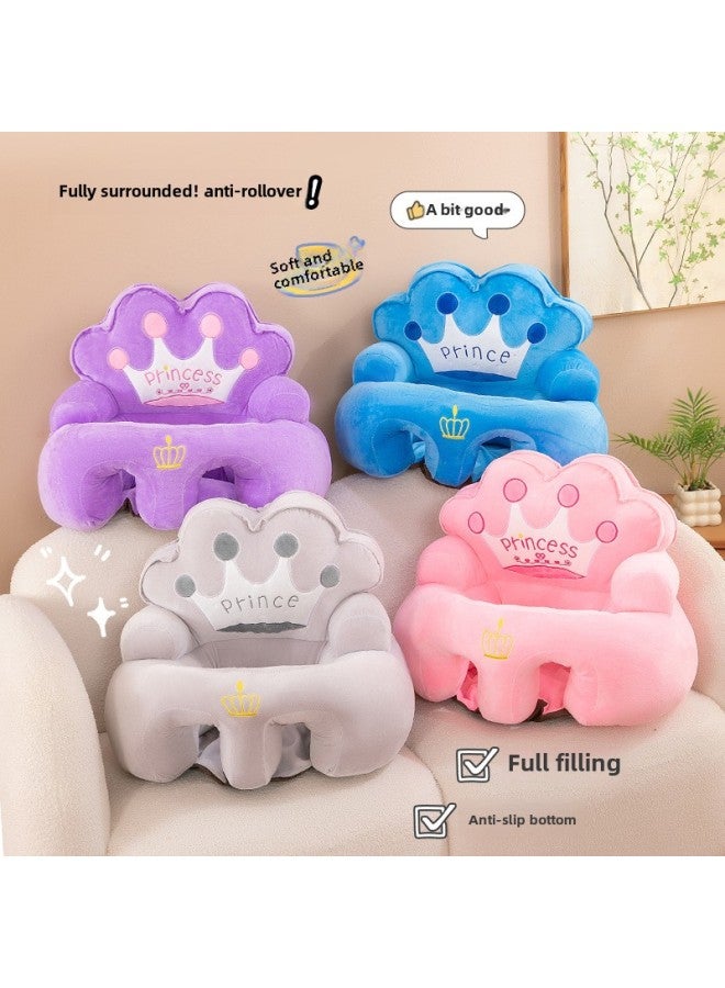 Crown Baby Seat Infant Learning To Sit Sofa Baby Learning To Sit Artifact Anti-rollover Manufacturers Wholesale-Specifications:Leather Shell (without Filling)-Color:Gray Crown - Image 2