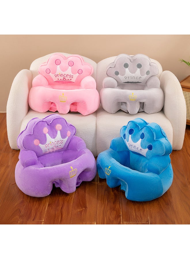 Crown Baby Seat Infant Learning To Sit Sofa Baby Learning To Sit Artifact Anti-rollover Manufacturers Wholesale-Specifications:Leather Shell (without Filling)-Color:Gray Crown - Image 3