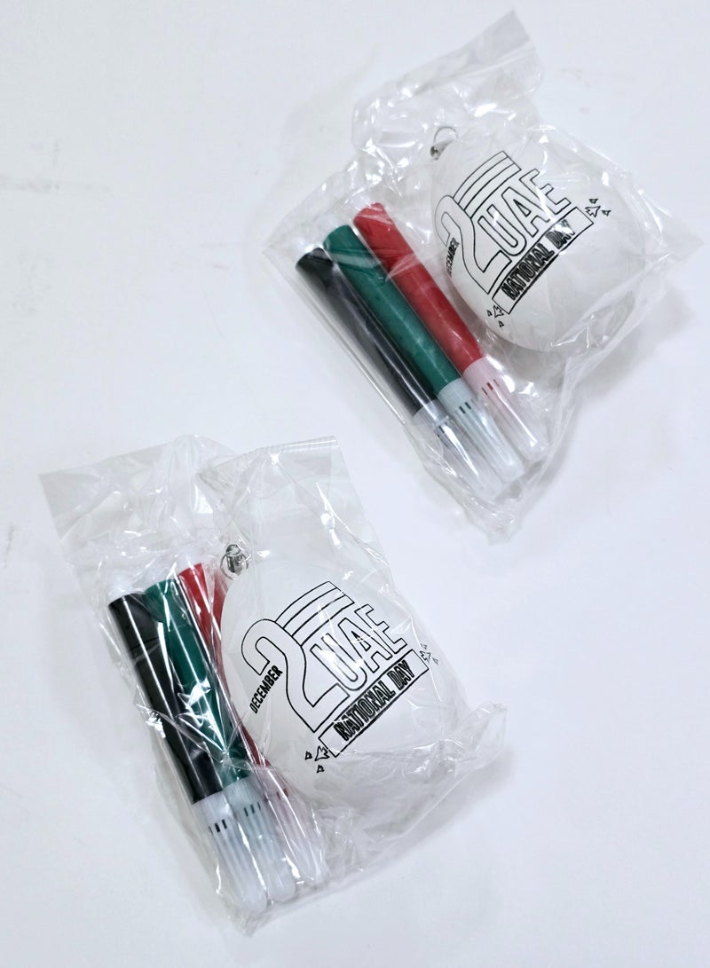 UAE Flag Color Face Paints Red Green and Black  Plastic Egg - Image 2