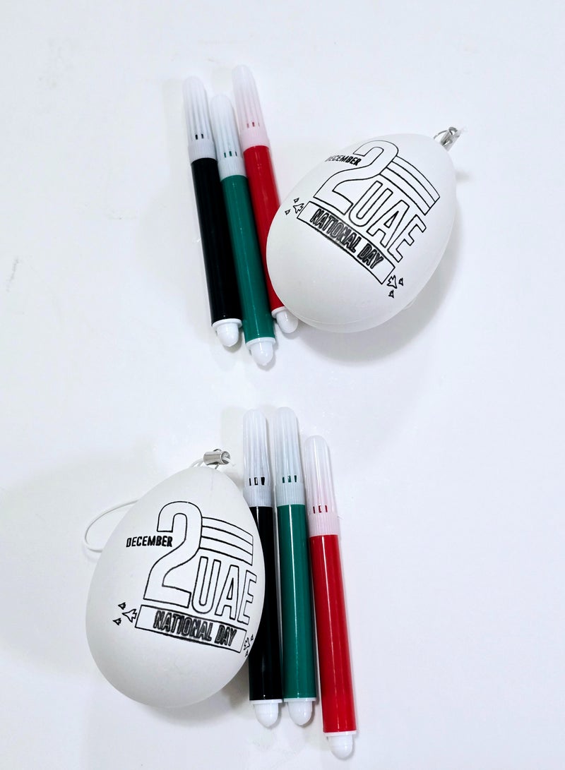 UAE Flag Color Face Paints Red Green and Black  Plastic Egg - Image 1