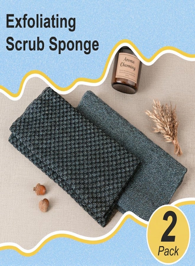 Yiclick 2 Pack Exfoliating Washcloth Towels - Exfoliating Body Scrubber Exfoliator, Back Scrubber for Use in Shower Bath, Japanese & Korean Scrub Wash Cloths, Loofah Lufa Sponge Washer for Women Men - Image 2