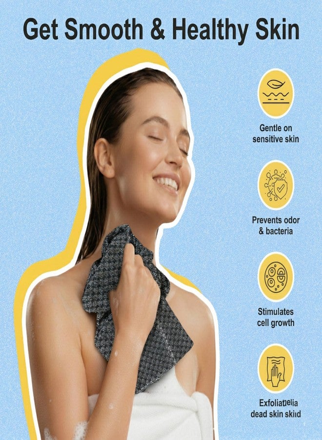 Yiclick 2 Pack Exfoliating Washcloth Towels - Exfoliating Body Scrubber Exfoliator, Back Scrubber for Use in Shower Bath, Japanese & Korean Scrub Wash Cloths, Loofah Lufa Sponge Washer for Women Men - Image 3