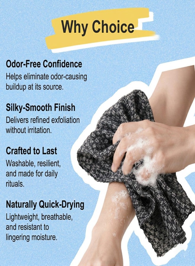 Yiclick 2 Pack Exfoliating Washcloth Towels - Exfoliating Body Scrubber Exfoliator, Back Scrubber for Use in Shower Bath, Japanese & Korean Scrub Wash Cloths, Loofah Lufa Sponge Washer for Women Men - Image 5