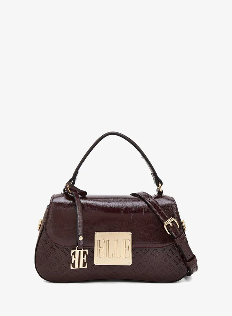 ايل Monogram Embossed Satchel Bag With Detachable Strap