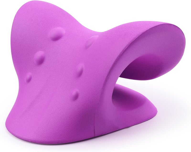RESTCLOUD Neck and Shoulder Relaxer, Cervical Traction Device for TMJ Pain Relief and Cervical Spine Alignment, Chiropractic Pillow, Neck Stretcher (Purple) - Image 2