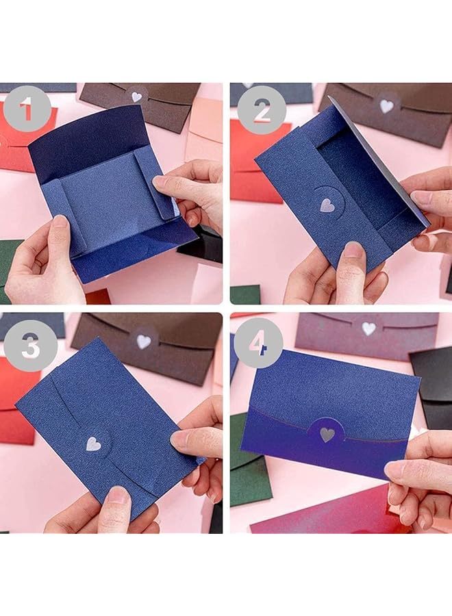 إيروريكس مجموعة من 20 مظروفًا صغيرًا من ورق الكرافت واللؤلؤ مع مشبك على شكل قلب برونزي، مثالية لحفلات الزفاف وأعياد الميلاد والهدايا التي تصنعها بنفسك في عيد الميلاد وعيد الحب - Image 4