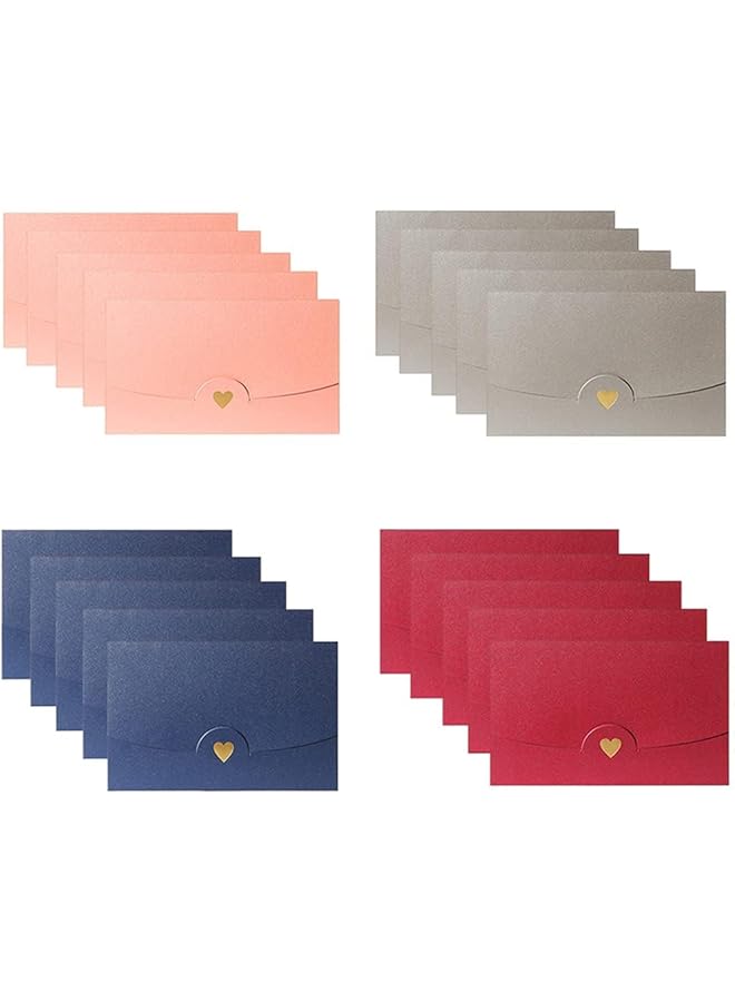 إيروريكس مجموعة من 20 مظروفًا صغيرًا من ورق الكرافت واللؤلؤ مع مشبك على شكل قلب برونزي، مثالية لحفلات الزفاف وأعياد الميلاد والهدايا التي تصنعها بنفسك في عيد الميلاد وعيد الحب - Image 1