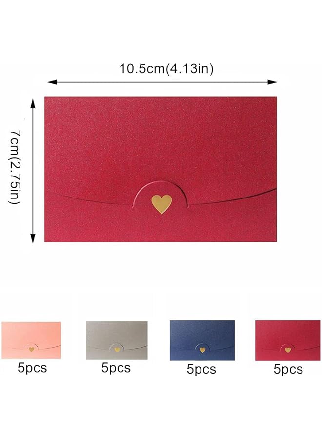 إيروريكس مجموعة من 20 مظروفًا صغيرًا من ورق الكرافت واللؤلؤ مع مشبك على شكل قلب برونزي، مثالية لحفلات الزفاف وأعياد الميلاد والهدايا التي تصنعها بنفسك في عيد الميلاد وعيد الحب - Image 3