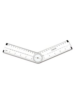 Learning Advantage -7752 Angle Measurement Ruler - Clear, Flexible And Adjustable Geometry Measuring Tool - Measure Angles To 360 Degrees And Lines To 12"  - Image 1