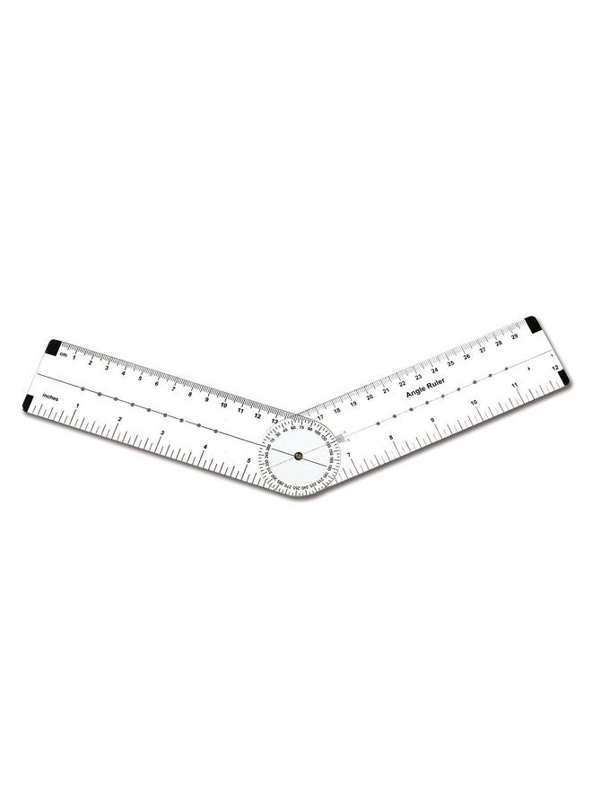 Learning Advantage - -7752 Angle Measurement Ruler - Clear, Flexible And Adjustable Geometry Measuring Tool - Measure Angles To 360 Degrees And Lines To 12" - Image 1