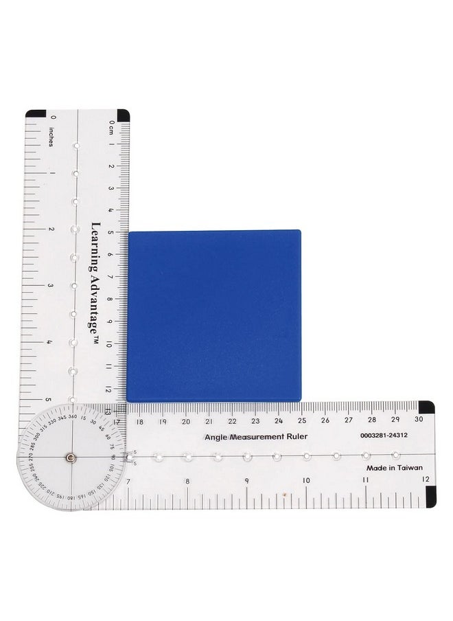 Learning Advantage - -7752 Angle Measurement Ruler - Clear, Flexible And Adjustable Geometry Measuring Tool - Measure Angles To 360 Degrees And Lines To 12" - Image 1