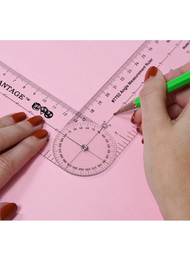 Learning Advantage - -7752 Angle Measurement Ruler - Clear, Flexible And Adjustable Geometry Measuring Tool - Measure Angles To 360 Degrees And Lines To 12" - Image 1