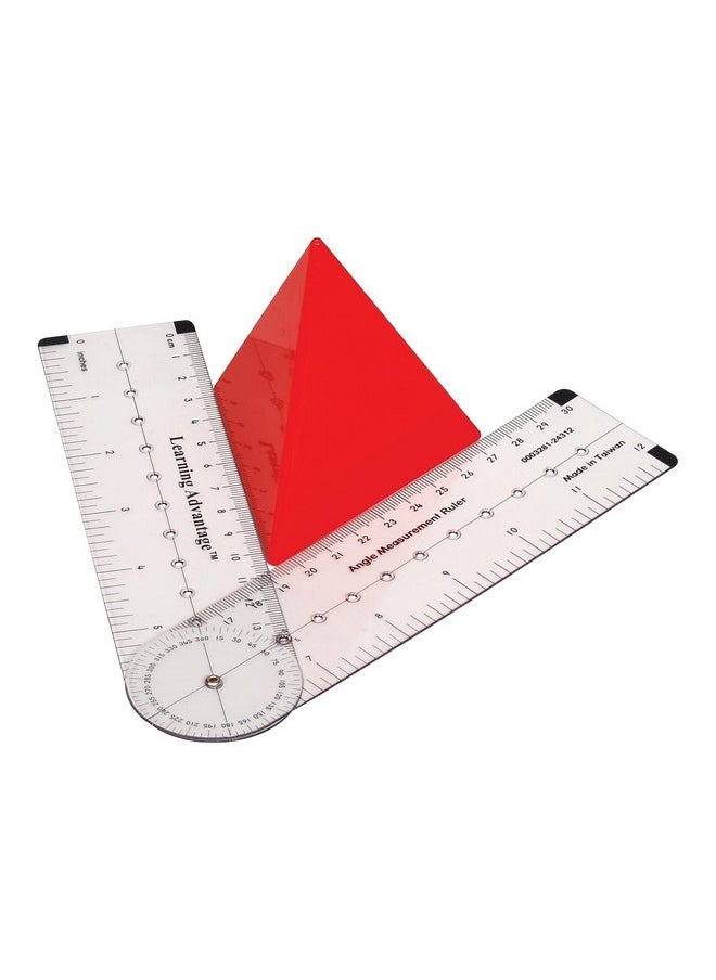 Learning Advantage - -7752 Angle Measurement Ruler - Clear, Flexible And Adjustable Geometry Measuring Tool - Measure Angles To 360 Degrees And Lines To 12" - Image 1