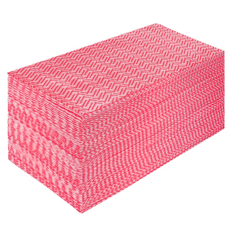 JEBBLAS Reusable Cleaning Towels, 60 Sheets/Pack, Red, 13" x 24", Absorbent, Dry Quickly, Machine Washable - Image 1