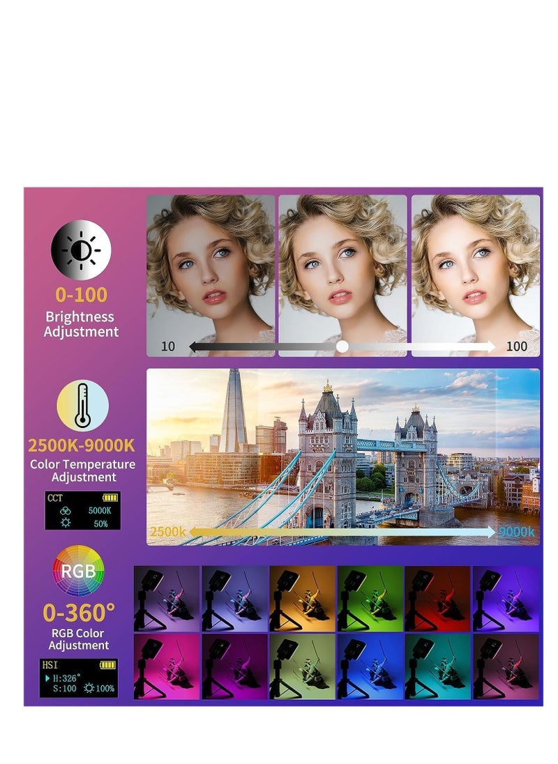 Generic VL140 RGB Video Light, Portable RGB Camera Light, 3600mAh Battery, 360 Full Color 20 Light Effects, CRI≥95 2500-9000K LED Panel DSLR Photography Lighting  - Image 4