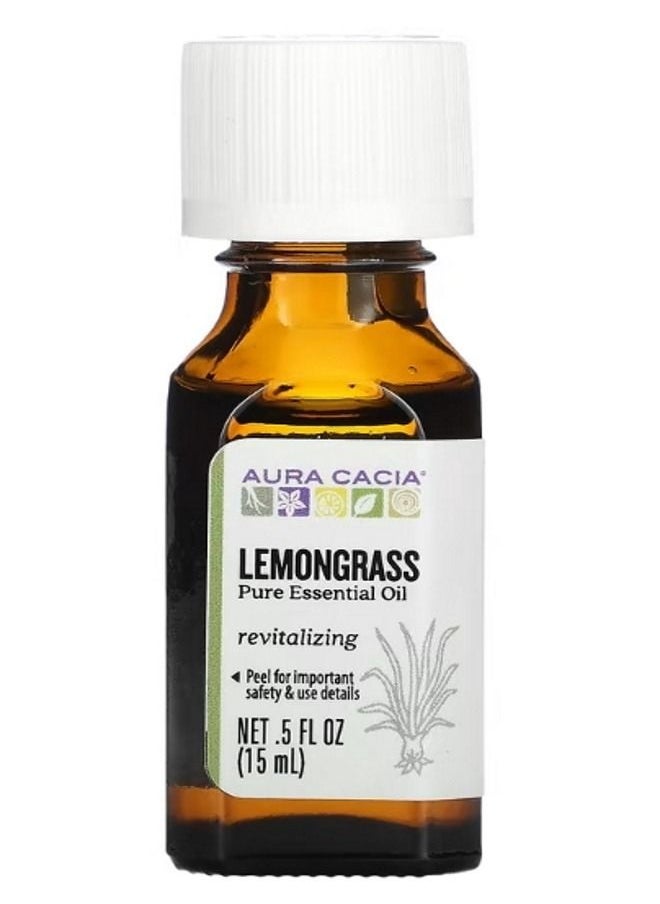 Aura Cacia Pure Essential Oil Lemongrass 0.5 fl oz 15 ml  - Image 1
