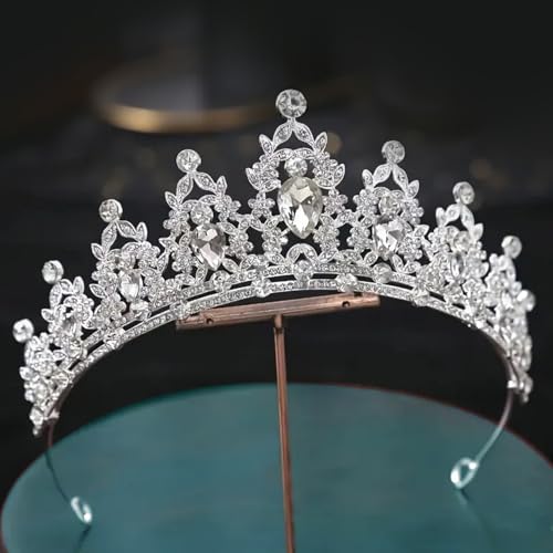Peora Silver Plated Cubic Zirconia Studded Princess Tiara Crown Hair Accessory Gift for Girls & Women. - Image 3