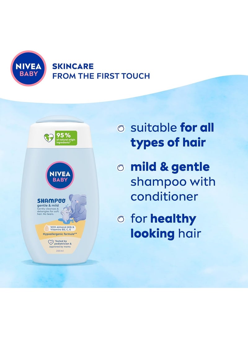 NIVEA Baby Bath Shampoo, Pure & Mild Camomile Extract, 200ml (Pack of 2) - Image 4